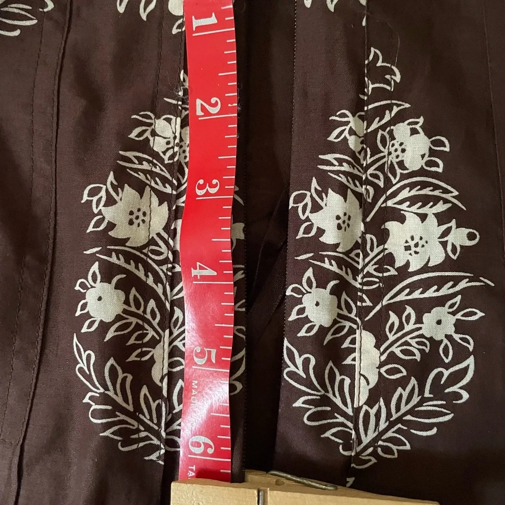 Jones New York Brown Midi A-Line Skirt with Embellishments
